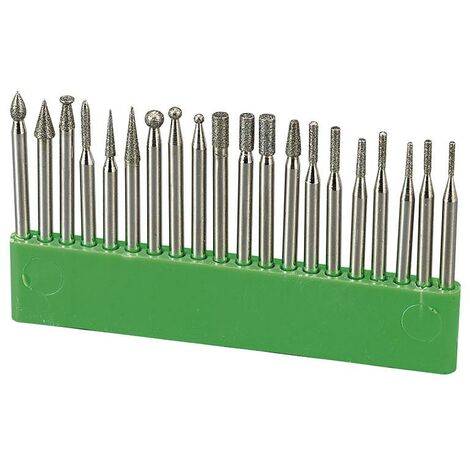 Serie 20pz lime rotative diamantate per incisioni gambo 3 mm Fervi d020