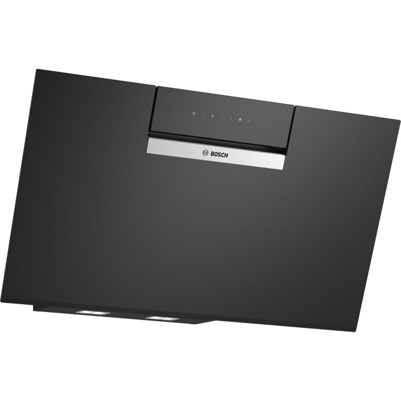 Bosch - Serie 4 cofano a parete per ricircolo, 80 cm, vetro trasparente stampato nero, DWJ87FN60