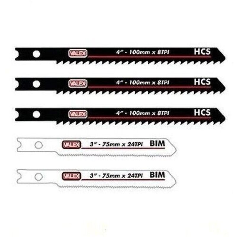 Serie 5 Lame Seghetto Alternativo 75 100mm Legno Metallo Valex Lama...