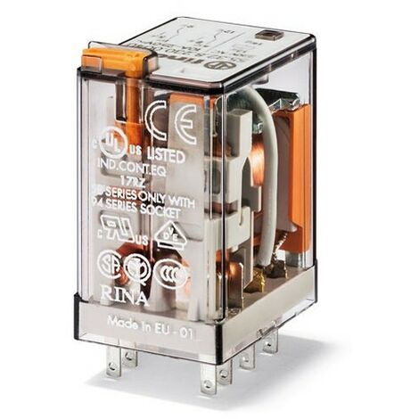 Serie 55 - Relè industriale Ad innesto su zoccolo, 12 V, Standard, 2 contatti, 10 A, AgNi, AC (50/60Hz), Scambio