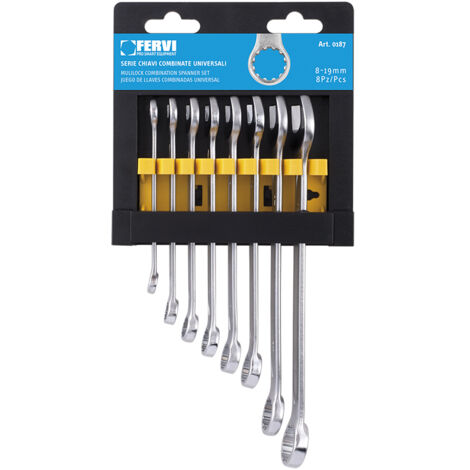 Serie 6 chiavi combinate multilock Fervi 0187