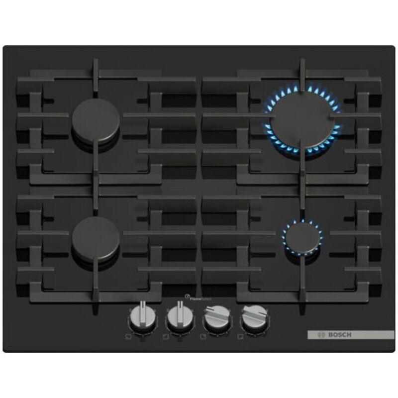 Bosch - Table gaz verre trempé, 60 cm, SER6, verre trempé, fonte (individuel) a PPP6A6I40