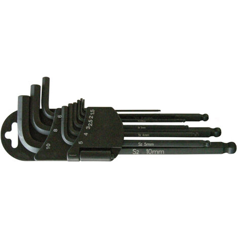 SERIE 9pz CHIAVI ESAGONALI ESTREMITA SFERICHE MAGNETICHE 1,5-10mm CONDOR