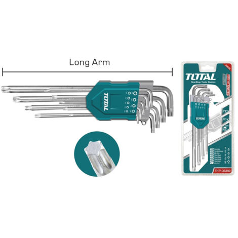 SERIE 9pz CHIAVI MASCHIO ESAGONALI EXTRA LUNGHE PIEGATE 1,5mm-10mm TOTAL