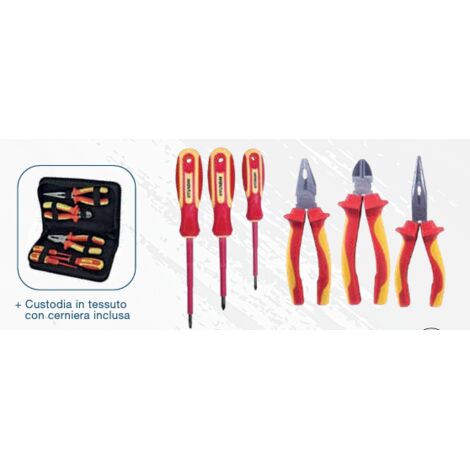 Serie CACCIAVITI E PINZE VDE 1000V 6 pezzi hyundai 59417