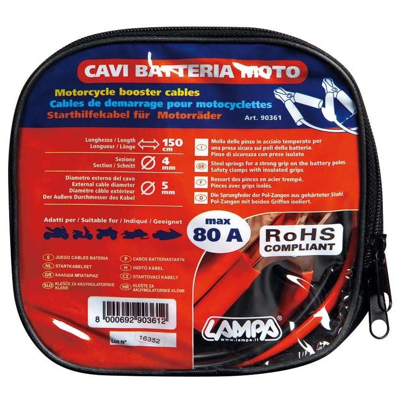 Image of Cavo batteria moto 150CM 80AH 90361 Lampa