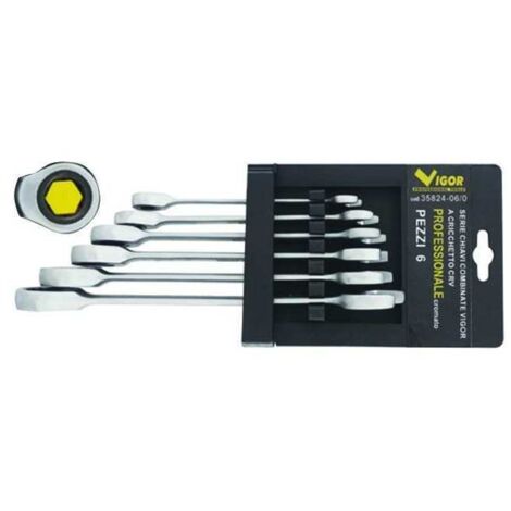 Serie Chiave Combinate Vigor a Cricchetto Crv Pezzi 6