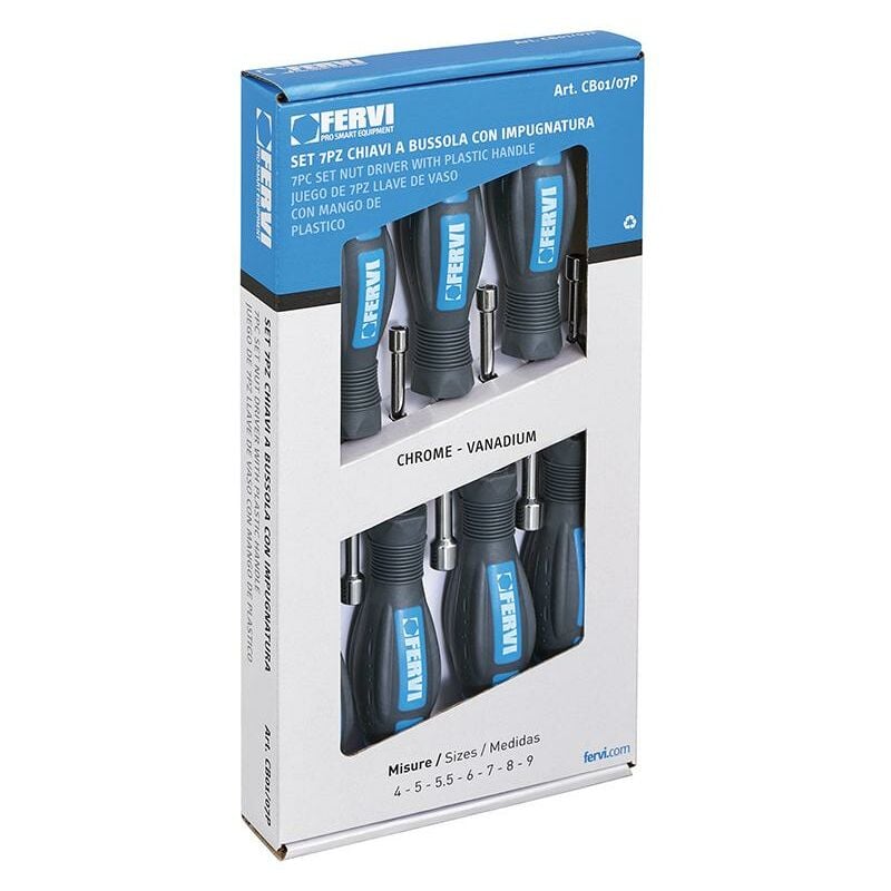 Serie 7 chiavi cacciavite a bussola 4 - 9 mm con