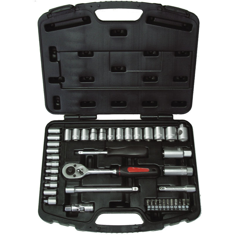 Set chiavi a bussola 1/4 e 1/2 con cricchetto Fervi 0679