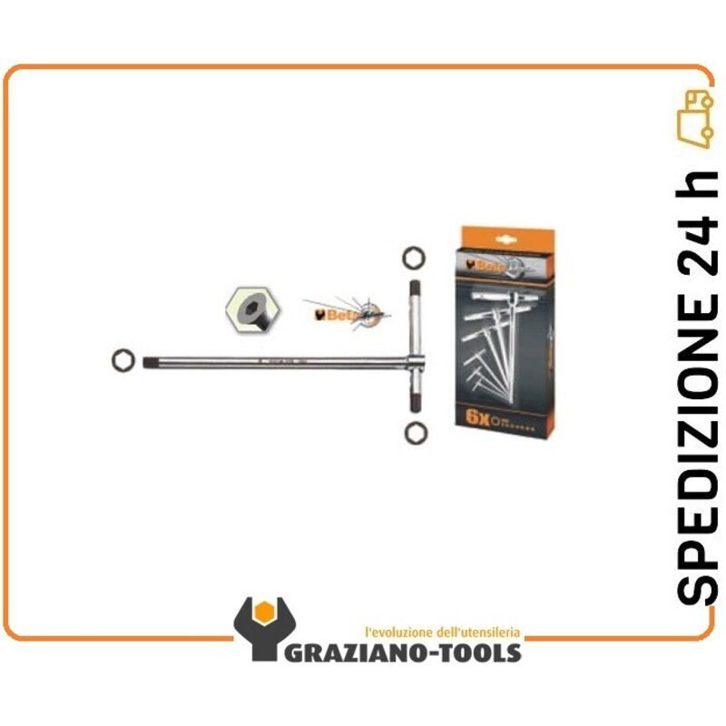 Set 5 Chiavi Esagonali Beta Piegate - Misure 2,5-6 Mm | Impugnatura Ergonomica Nero/Arancione | Made In Italy - Foto 9