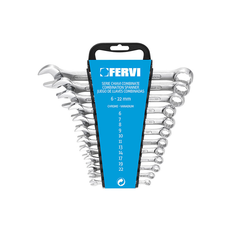 Set 12 Pz Chiavi Combinate Metriche Fisse E Stella 6 22 Mm Fervi 0073