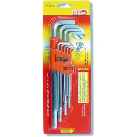 SERIE CHIAVI ESAGONALI SET 9 CHIAVI LUNGHE MM 1,5-10 - MISTRAL 101306