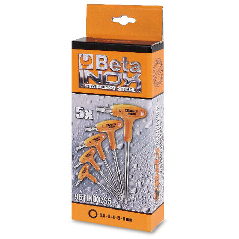 Serie chiavi maschio esagonale con impugnatura inox beta 96tinox/s5