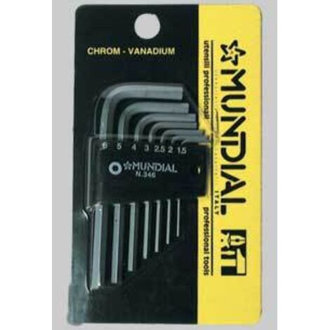 Serie chiavi maschio esagonale mundial 7 pezzi (1,5÷6 mm)