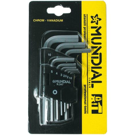 serie chiavi maschio esagonale mundial 9 pezzi (1,5÷10 mm)