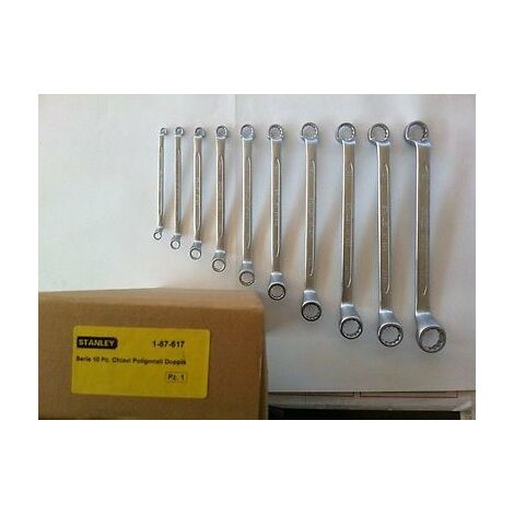 SERIE CHIAVI POLIGONALI DOPPIE CURVE CURVATE 10 PZ STANLEY 1-87-617