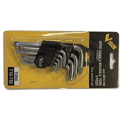 Série Clés Allen Vigor Torx 9 pièces avec Support T10 - T50