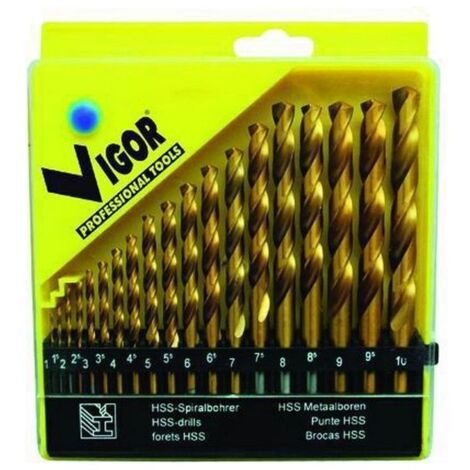 Série de forets HSS Vigor Titanium pz. 19 mm. 1-10