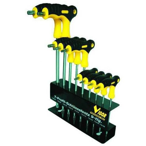 Série de tournevis Vigor Crv Torx avec manche en T, 9 pièces