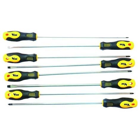 Série de tournevis Vigor Extra-long, 8 pièces