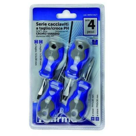Serie Destornilladores Hu-Firma Crv Nani Corte/Cruz-Ph Piezas 4