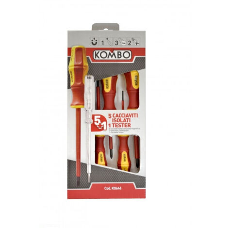 Serie di 5 cacciaviti isolati di cui 2 a croce  PH1x80