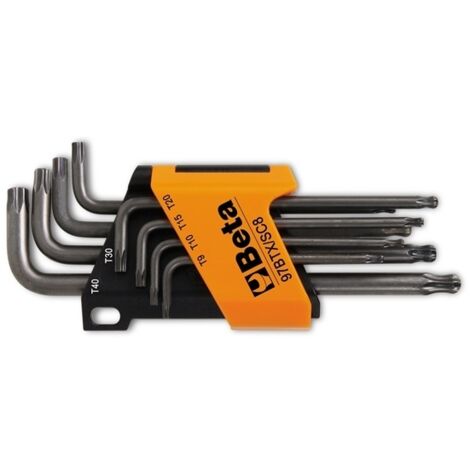 Serie di 8pcs. chiavi torx con un’estremità sferica misure T9T40 con supporto Beta 97BTX/SC8