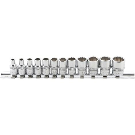 BGS TECHNIC Serie di bussole, poligonali 6,3 mm (1/4") dimensioni in pollici 12 pz.
