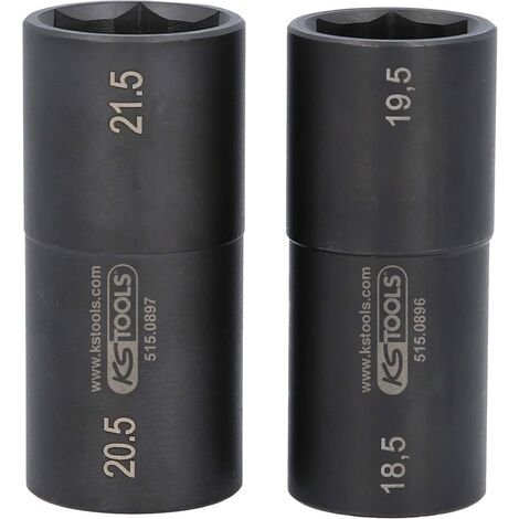 Serie di bussole speciali da 1/2" per avvitatore a impulsi per cerchi in lega Ford, 18,5 / 19,5 / 20,5 / 21,5 mm, 2 pz