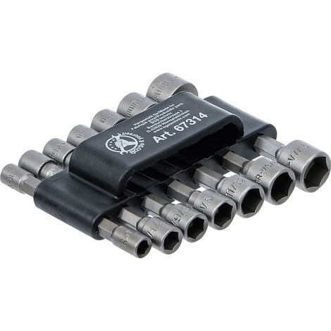 BGS TECHNIC Serie di chiavi a bussola esagono esterno 6,3 mm (1/4") metrico + pollici 14 pz.