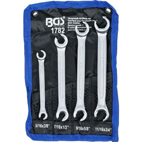 BGS TECHNIC Serie di chiavi a doppio anello aperte dimensioni in pollici 4 pz.