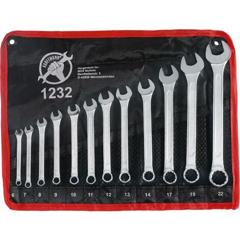BGS TECHNIC Serie di chiavi combinate anello-forchetta 6 - 22 mm 12 pz.