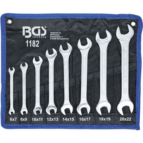 BGS TECHNIC Serie di chiavi combinate anello-forchetta 6 x 7 - 20 x 22 mm 8 pz.