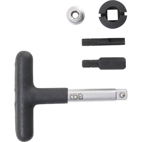 Serie di chiavi universali per tappo coppa olio  Per tappi di scarico dell’olio in plastica  Attacco esagono esterno da 6,3 mm (1/4"), Presa di forza quadro maschio 10 mm (3/8")  5 pz.