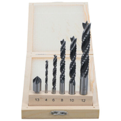 Serie di corone trapano per legno  4 - 12 mm  6 pz.