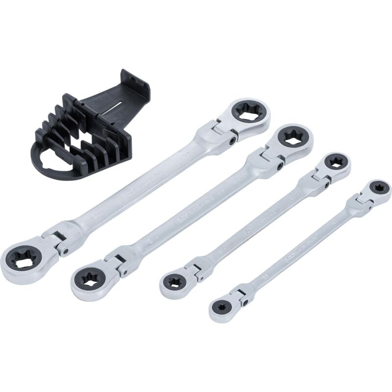 Image of Bgs Technic - Set di chiavi ad anello a cricchetto doppio regolabile con teste ad anello e profilo e E6 - E24 4 pz.
