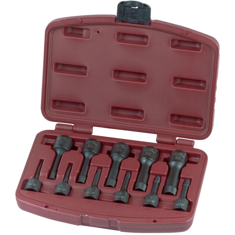 11pz- Set estrattori H.D. per viti rotte, CMbd 2-16 mm
