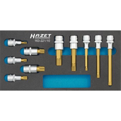 Serie di inserti chiave a bussola per giraviti 163-221/10 ∙ Attacco quadro, cavo, 1/2 di pollice (12,5 mm) ∙ Profilo poligonale interno XZN ∙ 10-pezzi ∙ M8 ∙ M10 ∙ M12 ∙ M14 ∙ M16 ∙ M18 ∙ M8 ∙ M14 ∙ M