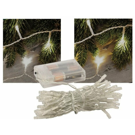 Serie Ketten -LED -Batterieantrieb für Dekorationen und Fenster - 100 Led - Bianco - cavo 7 mt