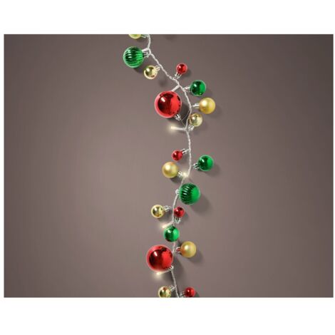 Serie Luci bianco caldo c/Sfere colorate 190cm 20L