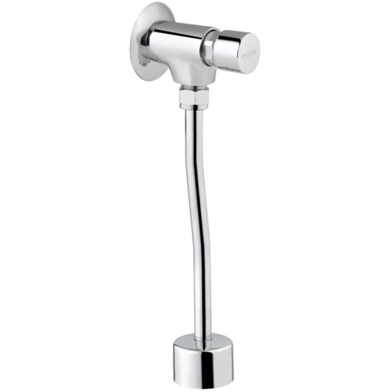 Idral - Série modern robinet d'urinoir mural temporisé avec commande par bouton-poussoir, sans écoulement vers le bas