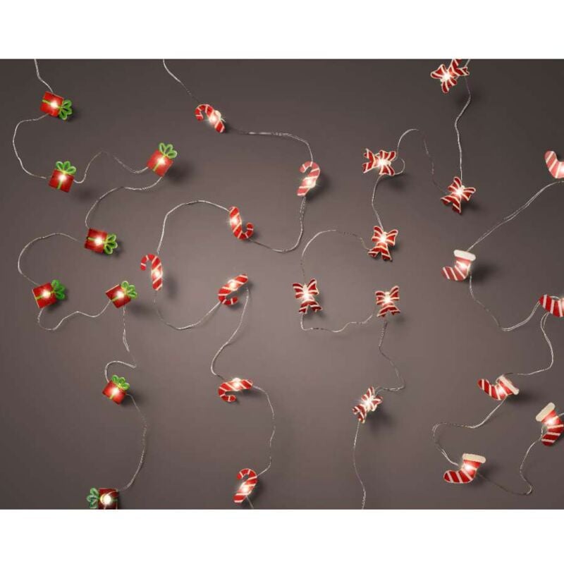 Filo luci LED fiocco candy pacco o calza