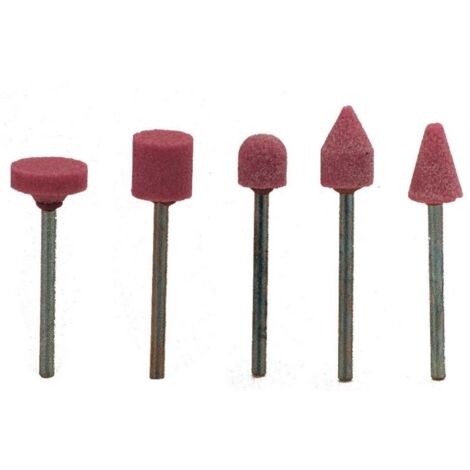 Série Poggi de 5 meules abrasives en corindon rose pg 398.00 tige mm.3 - Salone