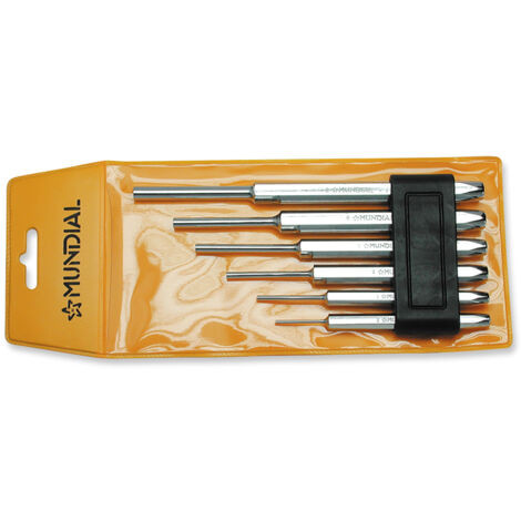 SERIE SET 6PZ CACCIASPINE PUNZONI BULINI PER MECCANICI Ø2/3/4/5/6/8mm MUNDIAL