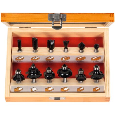 Serie set frese 12 pz smussare scanalatura legno plastica fresatrici