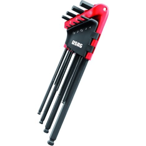 SERIE SET KIT CHIAVI ESAGONALI A SNODO SNODATE 9 PZ EXTRA LUNGHE USAG 280 XLTS/S9