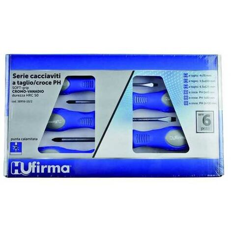 Série Tournevis Hu-Firma Crv Coupe/Croix-Ph Pièces 6
