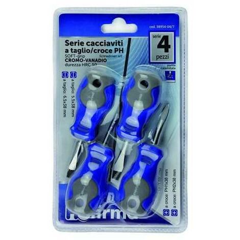 Série tournevis Hu-Firma Crv Nani, coupe/croix - 4 pièces