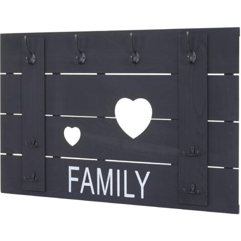 Serie Vintage appendiabiti guardaroba HHG-929 Family 60x90cm, antracite