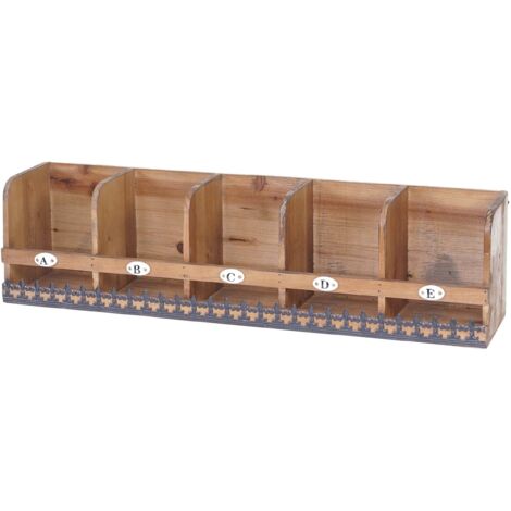 Serie vintage mensola ripiano a muro HHG-077 metallo legno 16x71x18cm